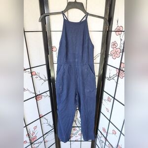 Urban Outfitters Linen Blend Blue Overalls Relaxed Fit Denim Size 0
